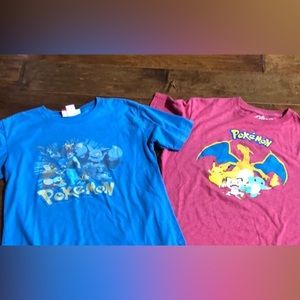 Boys Pokemon LOT 2 tops Junk Food Gap Blue XL 12, Red L Large